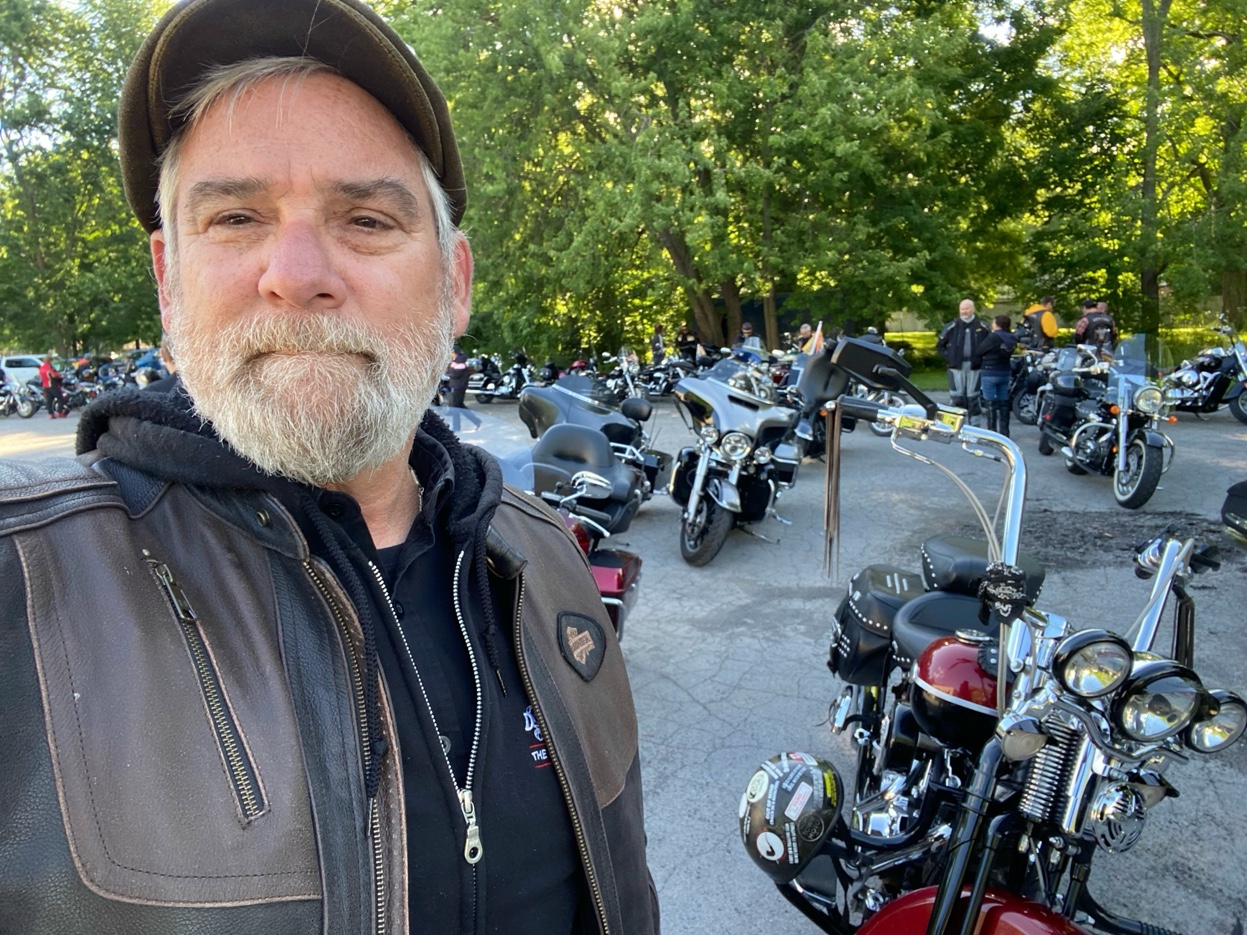 Mike McAllister at a motorcycle gathering