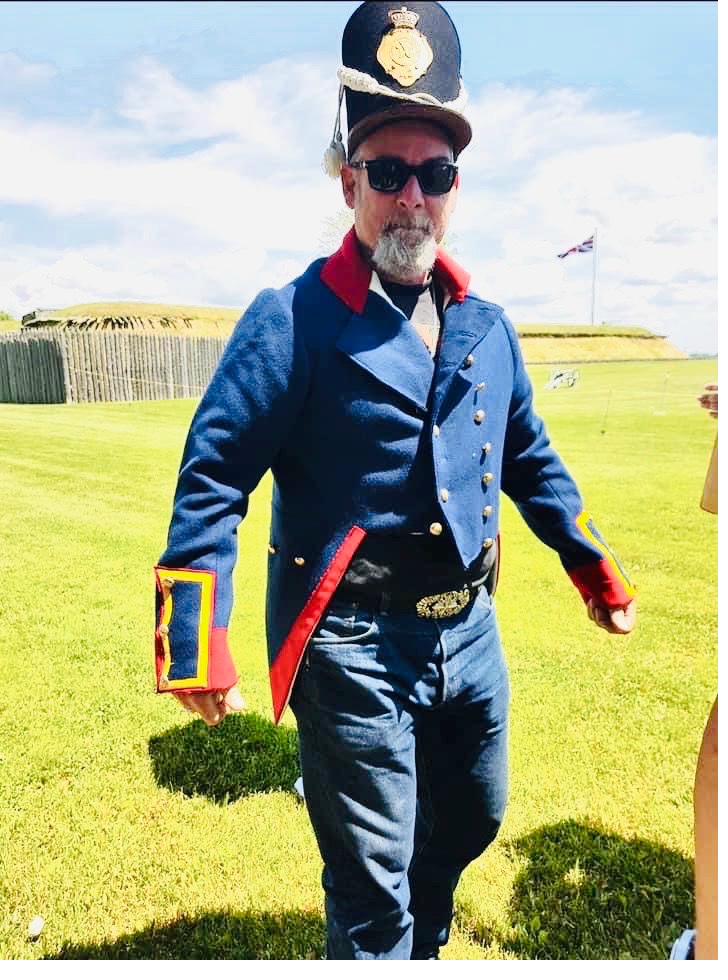 Mike in period military costume at a historic fort